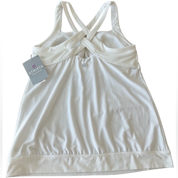 Athleta Miles Top Mesh Tank, NWT, Size-L, Color-White, Athleta Womens Ta… - Picture 2 of 12